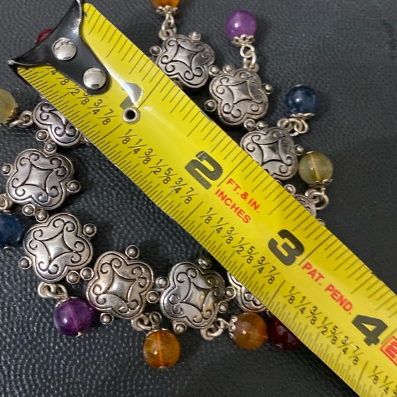 Colorful Acrylic Beads & silver charm bracelet - Picture 4 of 7